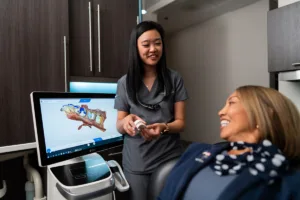 emergency dentist in jacksonville speaks with a patient