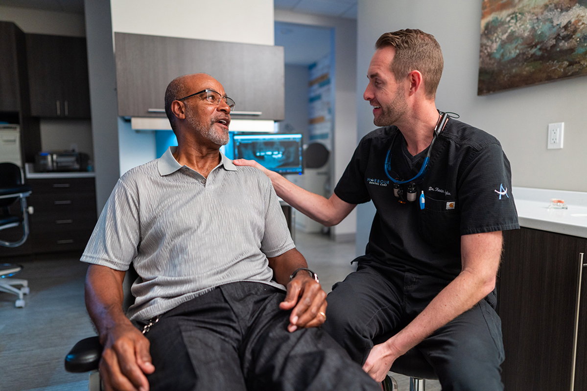 A Harbour Dental Care patient smiling comfortably